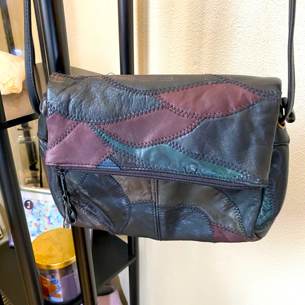 Vintage Pacific Collections Patchwork Leather Crossbody Handbag